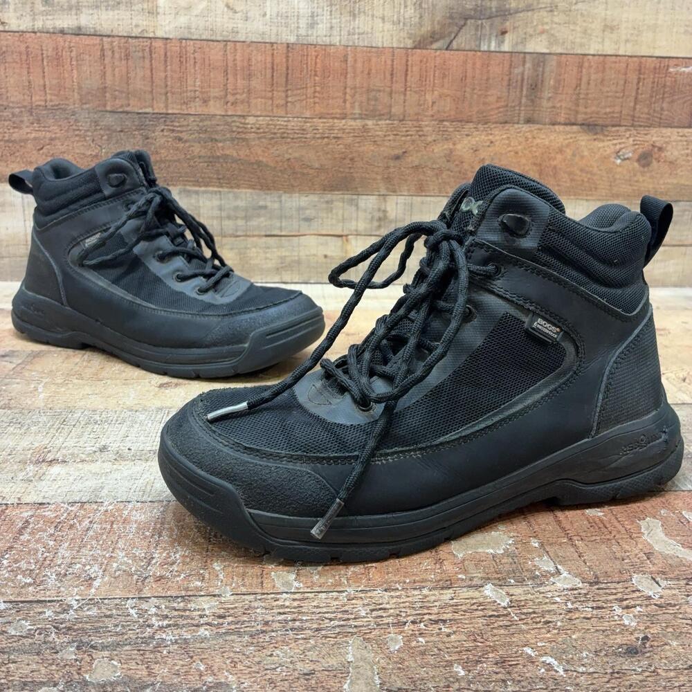 Bogs Snow Boots Mens Size 9 42 Black Waterproof Ankle Winter Workwear 72770-001